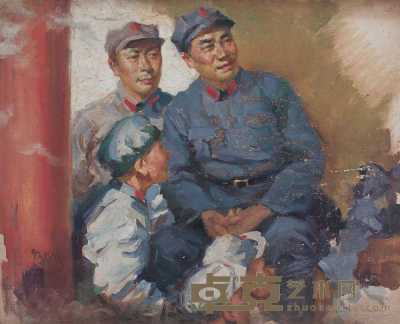 何孔德 朱德与陈毅—《古田会议》创作稿之一 42×52cm